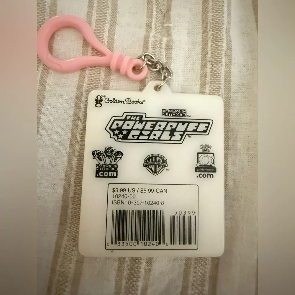 The Powerpuff Girls Little Golden Books Keychain Booklet Blossom Key Ring
